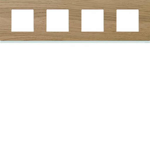 [HAG-WXP4714] Plaque de finition Gallery 4 postes horizontale ?Oak wood entraxe 71 mm WXP4714