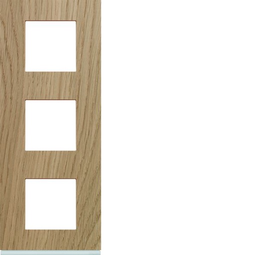 [HAG-WXP4743] Plaque de finition Gallery 3 postes verticale ?Oak wood entraxe 71 mm WXP4743