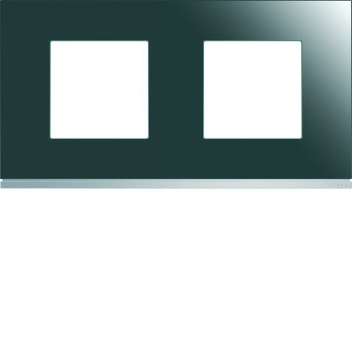 [HAG-WXP5012] Plaque de finition Gallery 2 postes Mirror glass horizontale entraxe 71 mm WXP5012