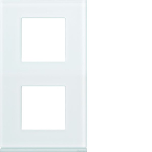 [HAG-WXP4042] Plaque de finition Gallery 2 postes Moon glass verticale entraxe 71 mm WXP4042