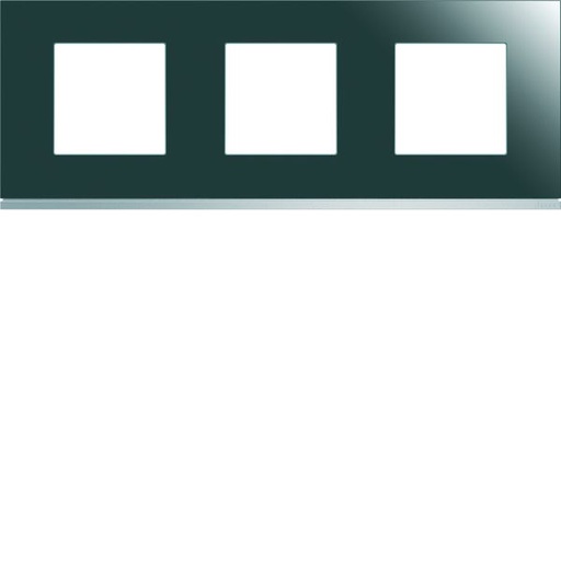 [HAG-WXP5013] Plaque de finition Gallery 3 postes horizontale Mirror glass entraxe 71 mm WXP5013