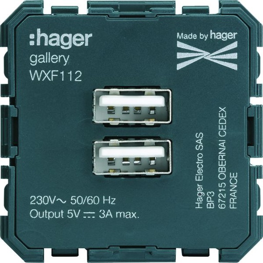 [HAG-WXF112] Chargeur Gallery USB A+A WXF112