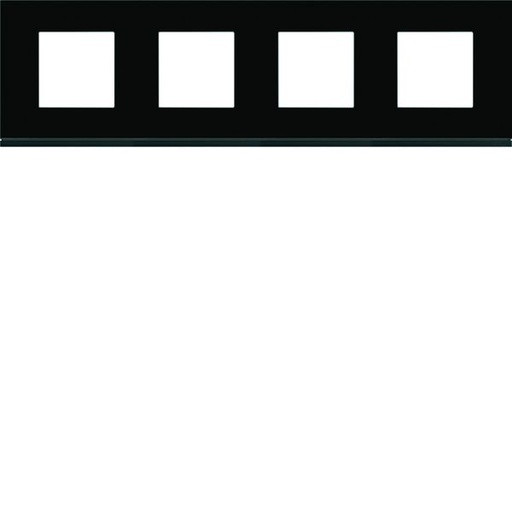 [HAG-WXP4114] Plaque de finition Gallery 4 postes horizontale Midnight glass entraxe 71 mm WXP4114