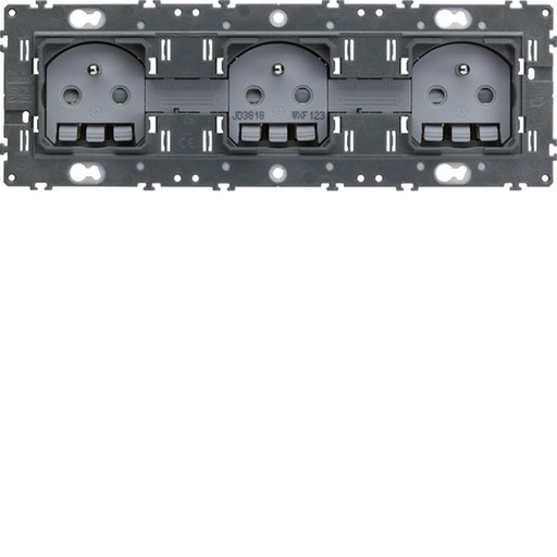 [HAG-WXF123] Prise de courant Gallery 2P+T triple pré cablées WXF123