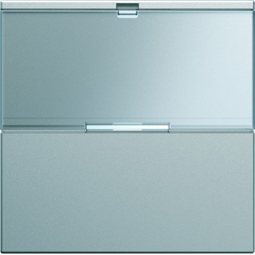 [HAG-WXD002T] Enjoliveur Gallery interrupteur avec porte étiquette 2 modules , finition Titane WXD002T