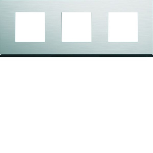 [HAG-WXP4313] Plaque de finition Gallery 3 postes horizontale Natural alu entraxe 71 mm WXP4313