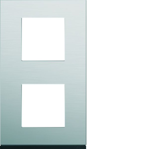 [HAG-WXP4342] Plaque de finition Gallery 2 postes Natural alu verticale entraxe 71 mm WXP4342