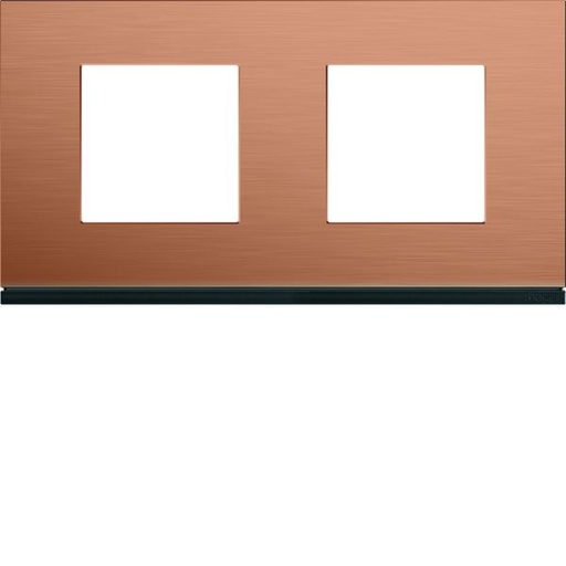 [HAG-WXP4612] Plaque de finition Gallery 2 postes Copper alu horizontale entraxe 71 mm WXP4612