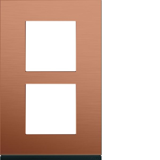 [HAG-WXP4622] Plaque de finition Gallery 2 postes Copper alu verticale entraxe 57 mm WXP4622
