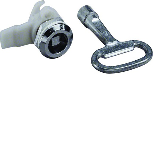 [HAG-FZ451] Serrure carré mâle de 7mm chromée avec 1 clé pour coffret et armoire Quadro4-5 FZ451