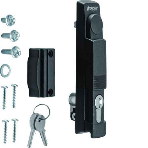 [HAG-FZ508] Fermeture poignée escamotable avec serrure E1242+2 clés univers IP5-6 et Quadro5 FZ508