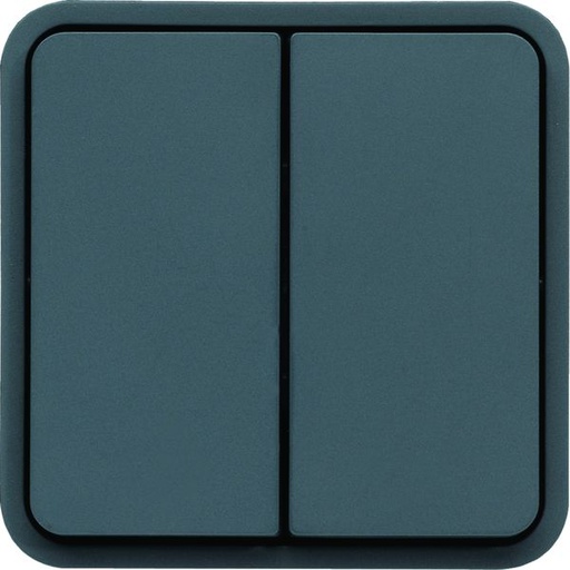 [HAG-WNA040] Interrupteur va et vient double Cubyko étanche IP55 associable gris WNA040