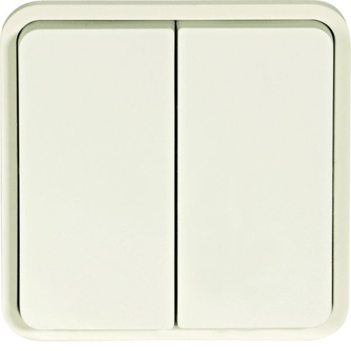 [HAG-WNA044B] cubyko Double poussoir 1O/1F associable blanc IP55 WNA044B