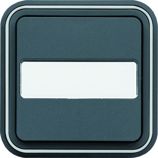 [HAG-WNE025] Bouton poussoir porte étiquette 1F Cubyko étanche IP55 gris pose en encastré WNE025