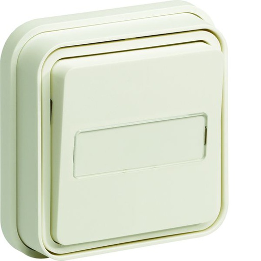 [HAG-WNE025B] cubyko Poussoir porte-étiquette 1F encastré blanc IP55 WNE025B