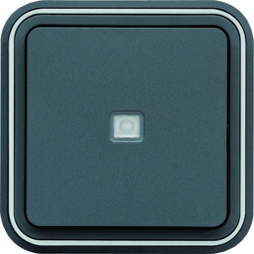 [HAG-WNE023G] cubyko Poussoir 1F à voyant témoin encastré à griffes gris IP55 WNE023G
