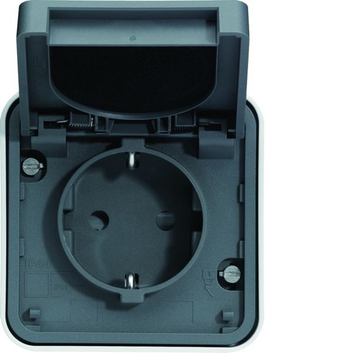 [HAG-WNC160] Prise de courant standard allemand Schuko Cubyko étanche IP55 pose en saillie WNC160