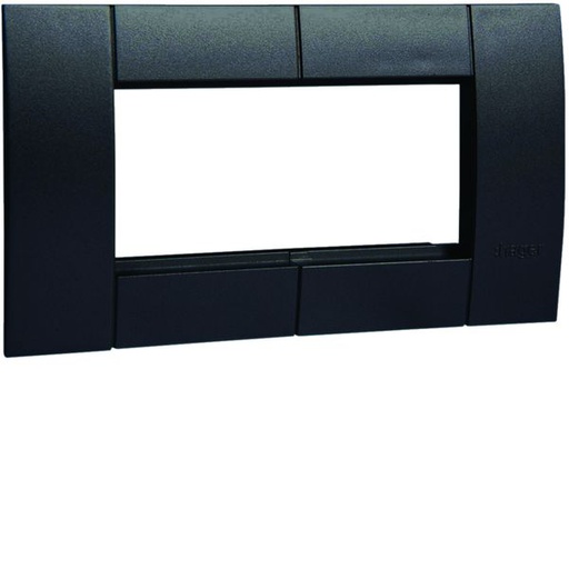 [HAG-GT4529011] Support d'appareillage 45x45 double noir pour goulottes alu GT4529011