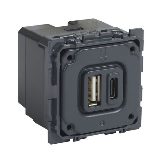 [LEG067465] Chargeur 2 Usb Céliane Type-A + Type-C 3A 15W legrand 067465