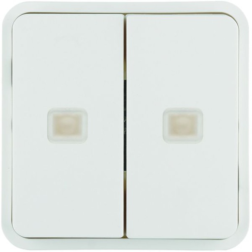 [HAG-WNT954B] Cubyko 2 touches KNX à voyants coloris blanc WNT954B