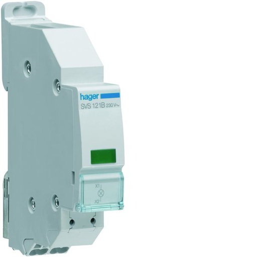 [HAG-SVS121B] Voyant LED 230VAC Vert quickconnect passage de barre 1 module SVS121B