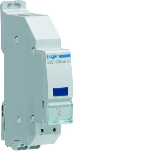 [HAG-SVS124B] Voyant LED 230VAC Bleu quickconnect passage de barre 1 module SVS124B
