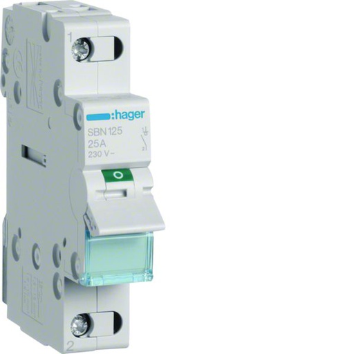 [HAG-SBN125] Interrupteur sectionneur 25A 1P 1 module SBN125