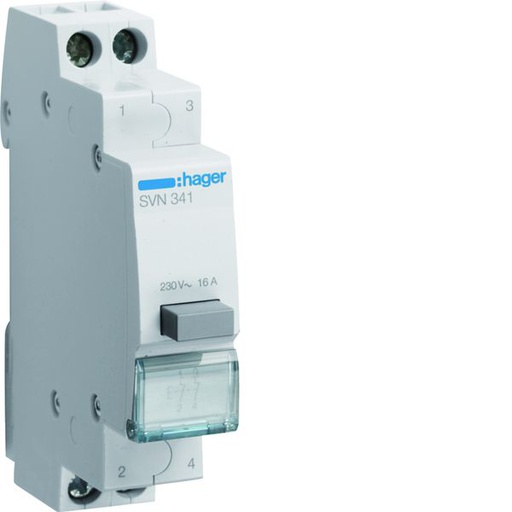 [HAG-SVN341] Bouton poussoir à impulsion 2O+0F 16A 1 module SVN341