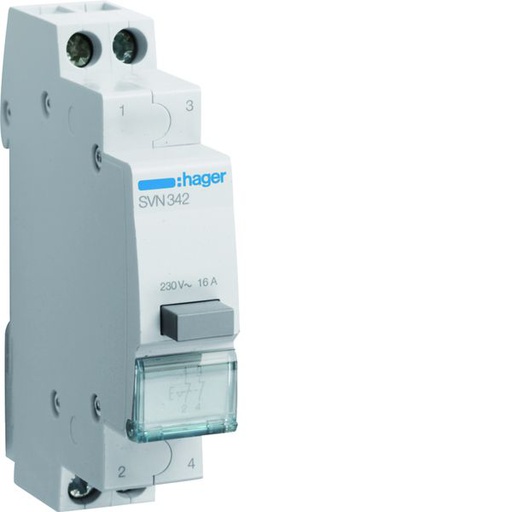 [HAG-SVN342] Bouton poussoir à accrochage 2O+0F 16A 1 module SVN342