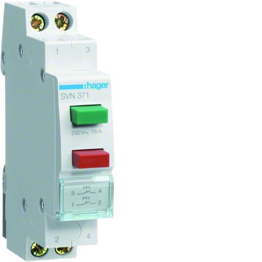 [HAG-SVN371] Bouble bouton poussoir à impulsion 0O+2F 16A 1 module SVN371