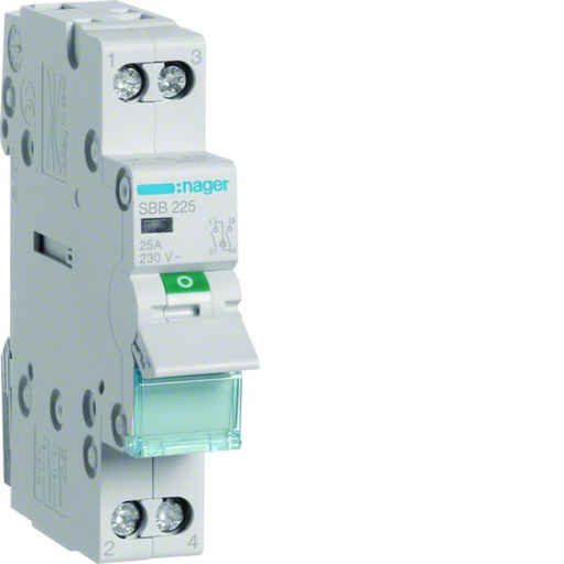 [HAG-SBB225] Interrupteur sectionneur à voyant LED Orange 25A 2P 1 module SBB225