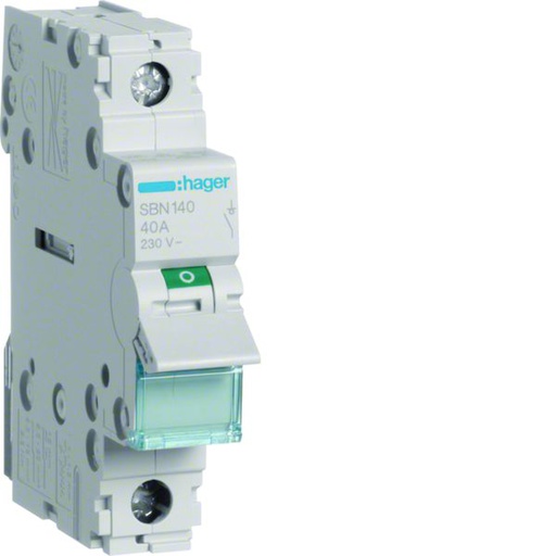 [HAG-SBN140] Interrupteur sectionneur 40A 1P 1 module SBN140