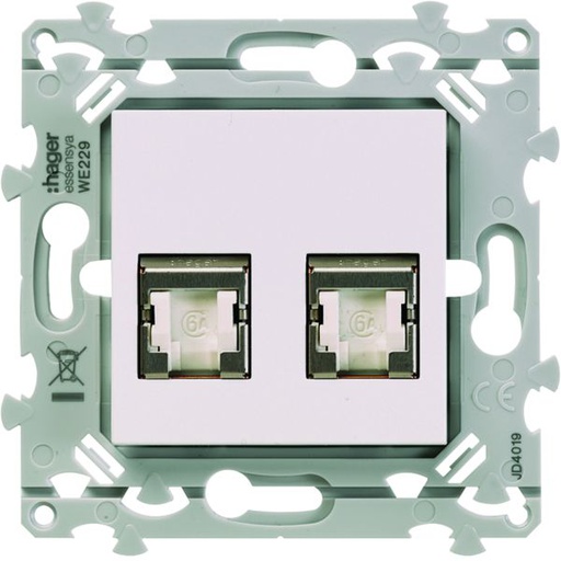 [HAG-WE229] RJ45 essensya CAT.6A STP double Gr.3TV Pure WE229