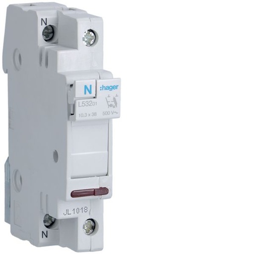 [HAG-L53201] Coupe circuit 1P+N 32A 250V L31 voyant 1 module L53201