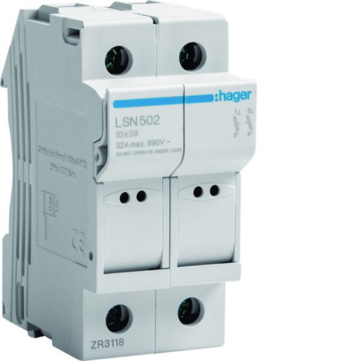 [HAG-LSN502] Coupe-circuit 2P 32A 690V L38 2 modules LSN502