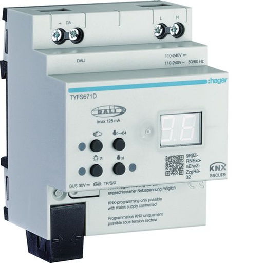 [HAG-TYFS671D] Passerelle 1 voie DALI2/KNX RGBW + variation de blanc / cycle circadien TYFS671D