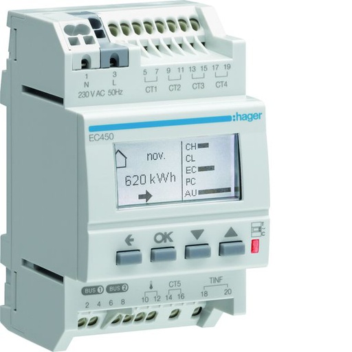 [HAG-EC450] Afficheur modulaire des consommations multi-énergies RT2012 EC450