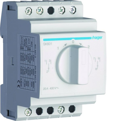 [HAG-SK601] Inverseur bipolaire 2 contacts NO-NF 20A SK601