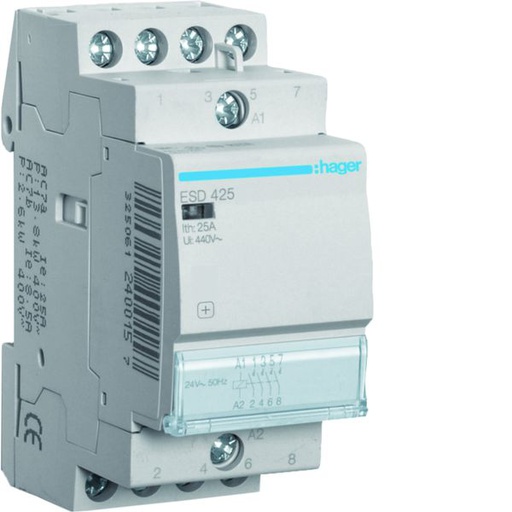 [HAG-ESD425] Contacteur sans commande manuelle 25A, 4F, 24V ESD425