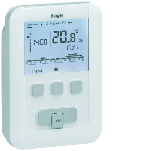 [HAG-EK530] Thermostat ambiance programmable digital chauf eau chaude 4 fils sur 7j 230V EK530