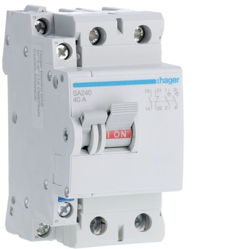 [HAG-SA240] Interrupteur de coupure à déclenchement libre 2P 40A SA240