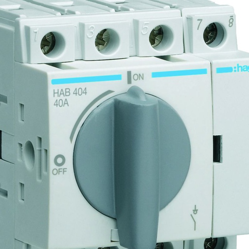 [HAG-HAB404] Interrupteur à coupure apparente 4P In40A Ue380 - 415Vac Poignée rotative courte HAB404