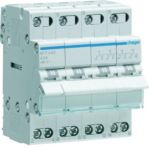[HAG-SFT440] Inverseur avec point zéro 40A 4P 400 - 400VAC 4 modules SFT440