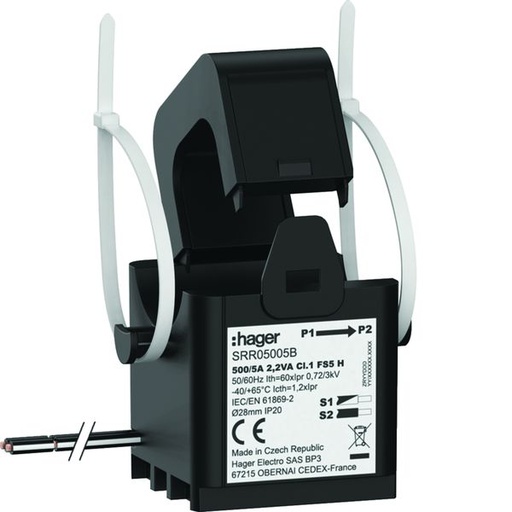 [HAG-SRR05005B] Transformateur de Courant Ouvrant SC2 28mm 500/5A 2.2VA Classe 1 SRR05005B