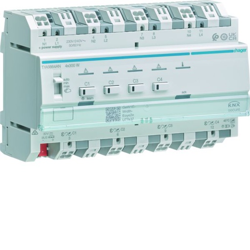 [HAG-TYAS664AN] Module KNX 4 sorties variation éclairage 300W / voie, Parallélisable, EASY / ETS TYAS664AN
