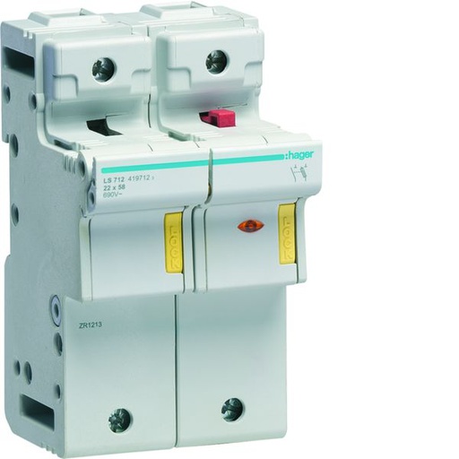 [HAG-LS712] Coupe circuit 1P+N 125A 690V L58 accessoriable 4 modules LS712