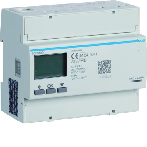 [HAG-ECP310D] Compteur d'énergie monophasé 80A communiquant MOBDUS RS485 bornes rapides RJ45 ECP310D