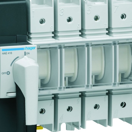 [HAG-HAE416] Interrupteur à coupure visible 4P In160A Ue380 - 415Vac Poignée rotative courte HAE416