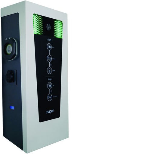 [HAG-XEV601] Witty park borne de recharge inoxydable RFID IP54 2x22kW 2xT2S+2xTE, TIC XEV601
