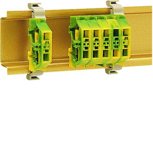 [HAG-K89200] Mini Borne sur rail DIN 2,5mm², 24A/300V, sans base de montage, Vert K89200